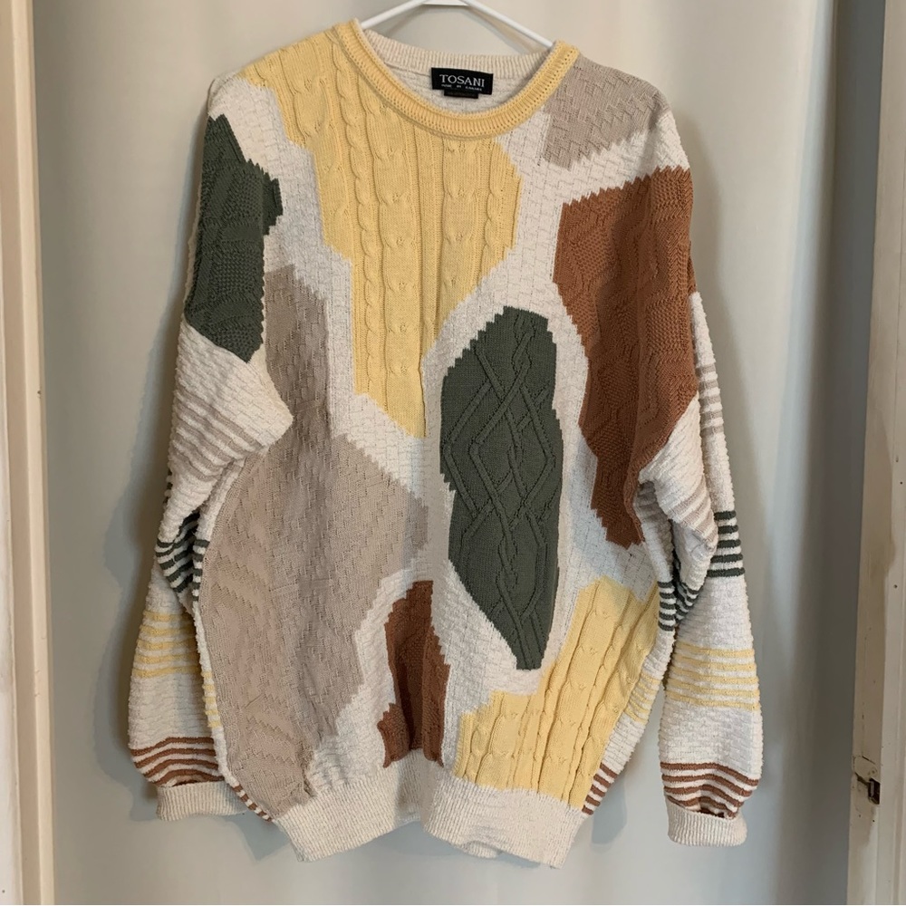 Dad sweater distressed 80’s Tosani made in Canada